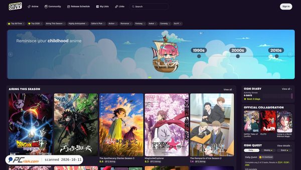 Screenshot di animeoshi.com