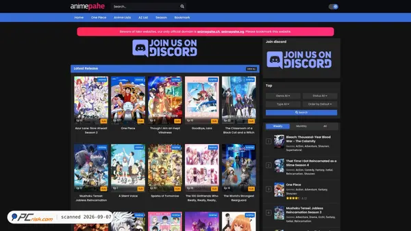 animepahe.ch Screenshot