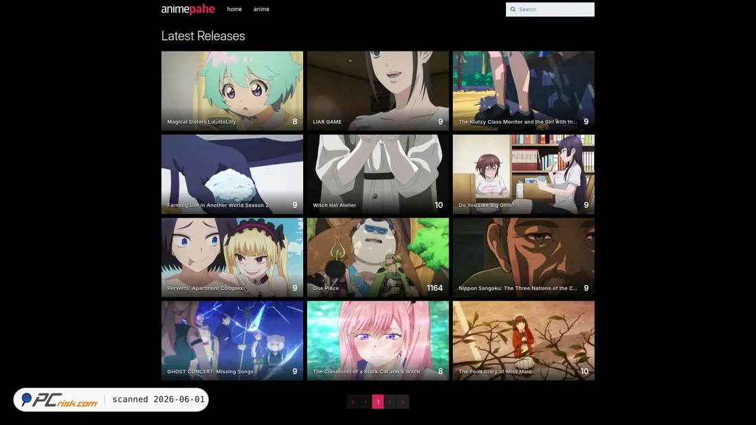 Screenshot of animepahe.com