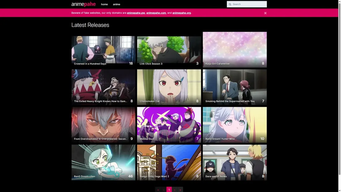 Captura de pantalla de animepahe.com