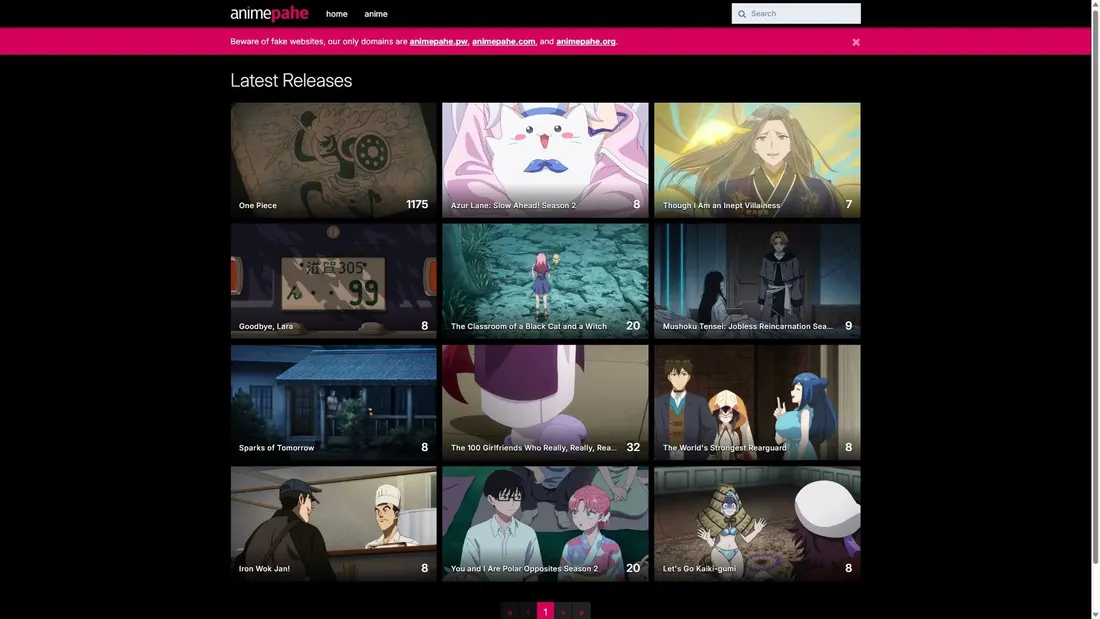 Screenshot of animepahe.org