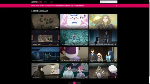 animepahe.org Screenshot