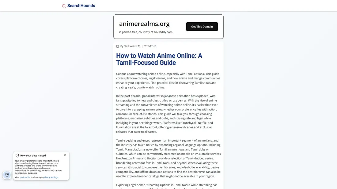Zrzut ekranu animerealms.org