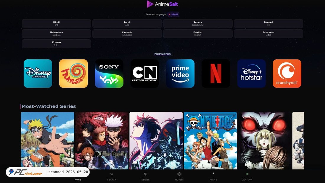 Screenshot of animesalt.ac