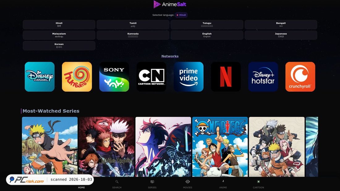 Zrzut ekranu animesalt.ac