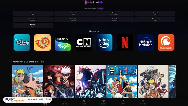 Screenshot di animesalt.ac