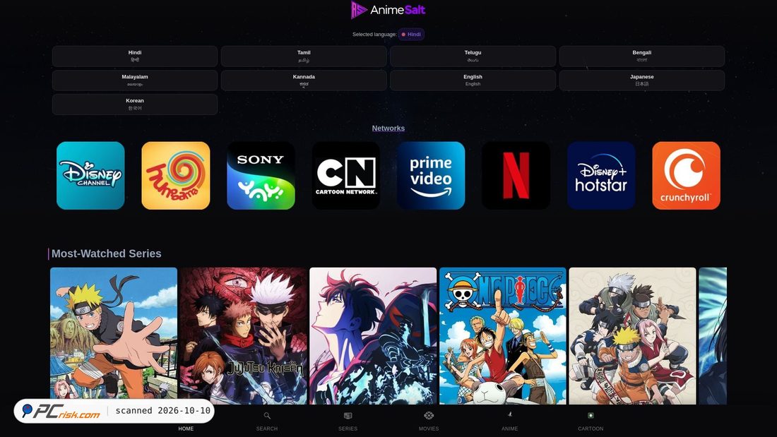 Zrzut ekranu animesalt.cx