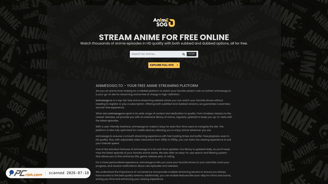 Screenshot of animesogo.to