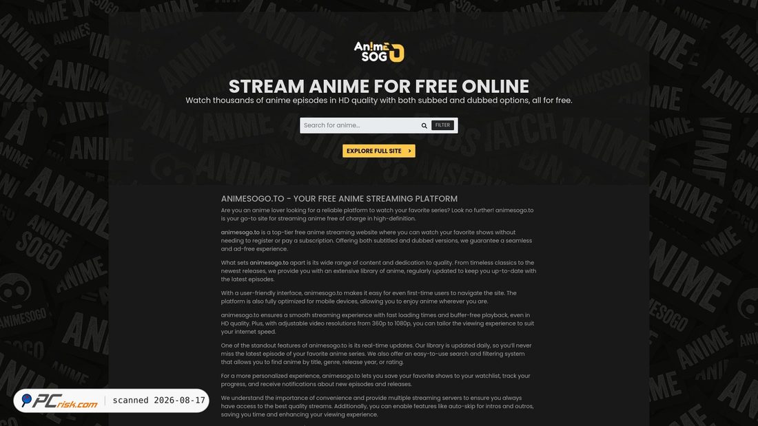 Screenshot von animesogo.to