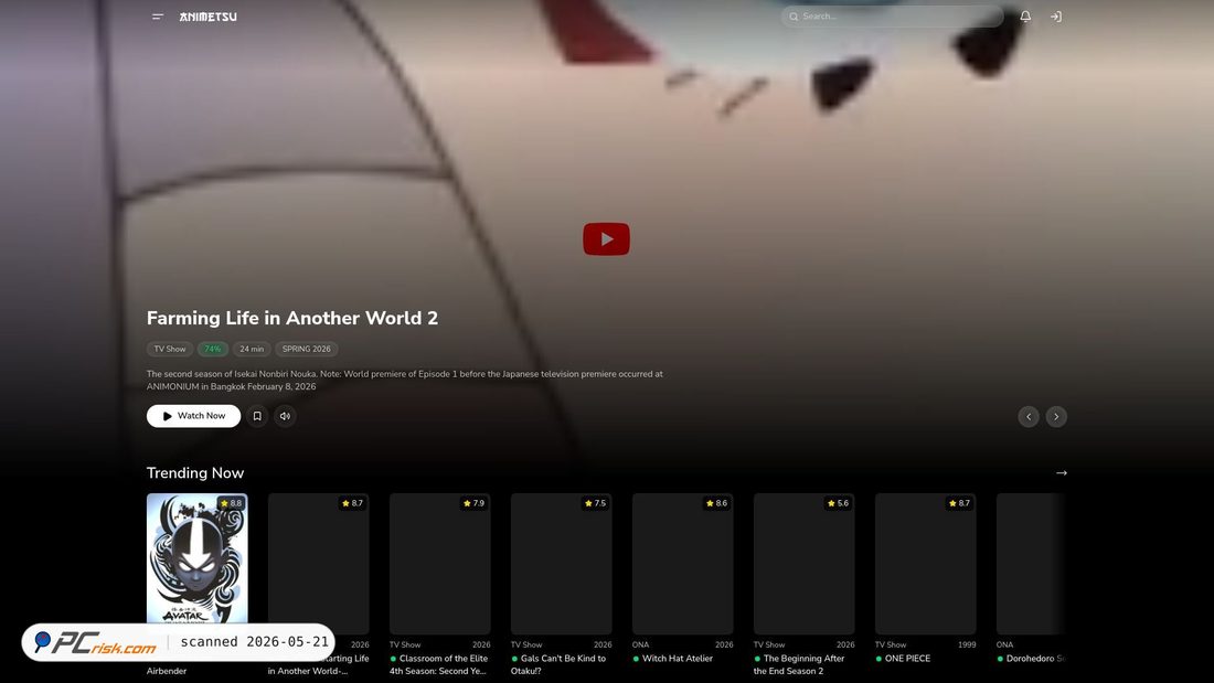Screenshot of animetsu.net