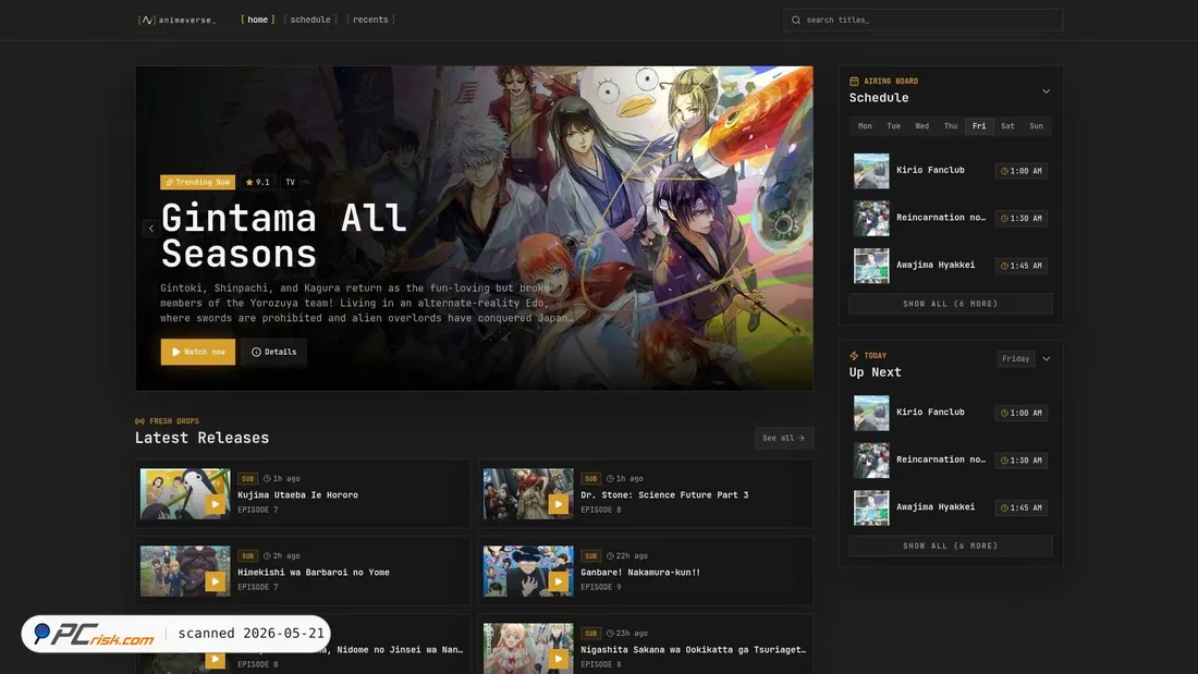Screenshot of animeverse.to