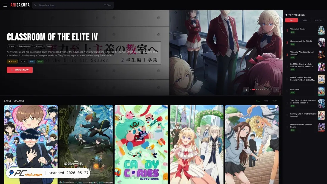 Screenshot of anisakura.xyz