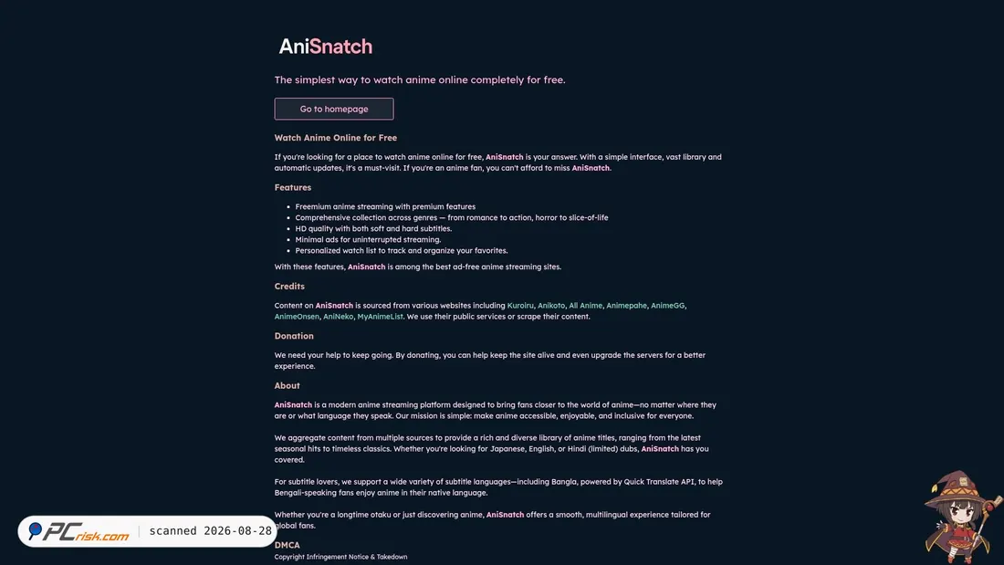 Captura de pantalla de anisnatch.top