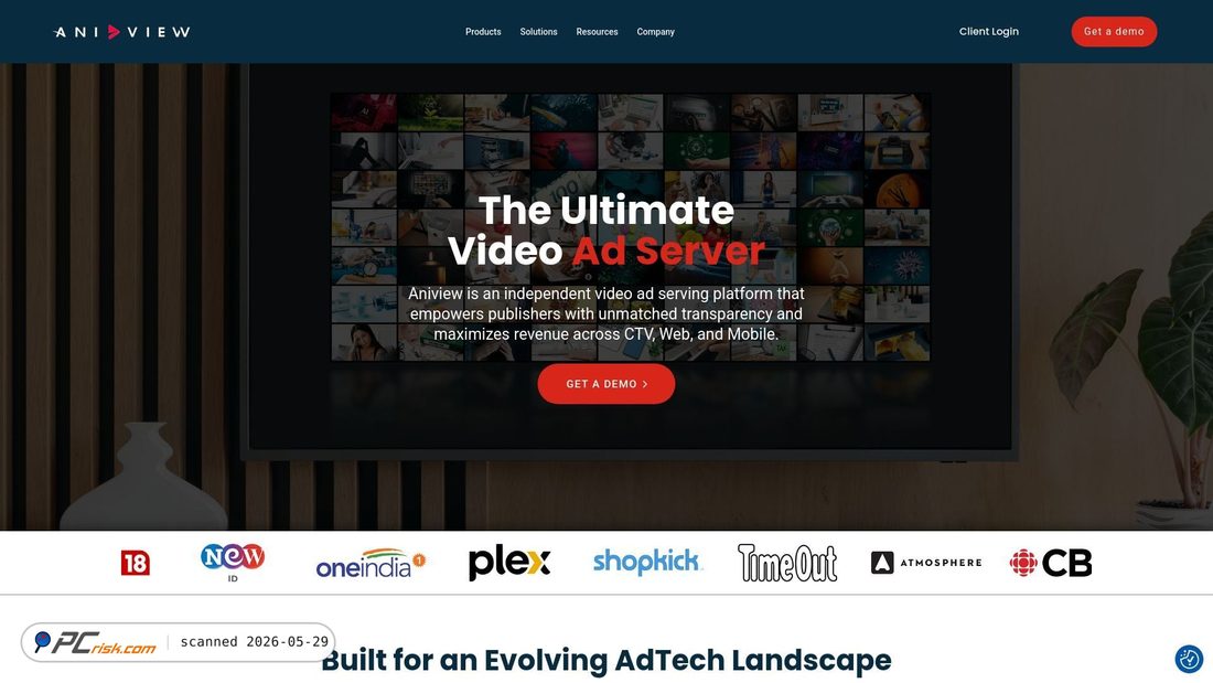 Screenshot of aniview.com