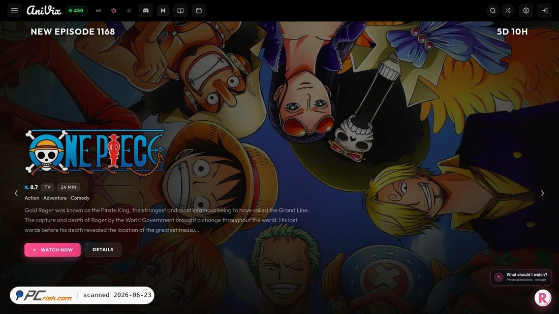 Screenshot of anivix.cc