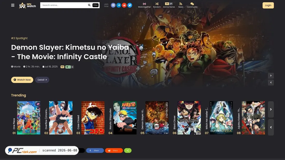 Screenshot of aniwatch.biz.pl