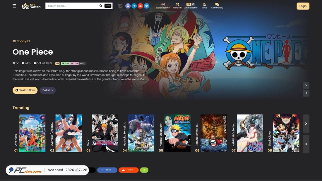 Screenshot von aniwatch.biz.pl