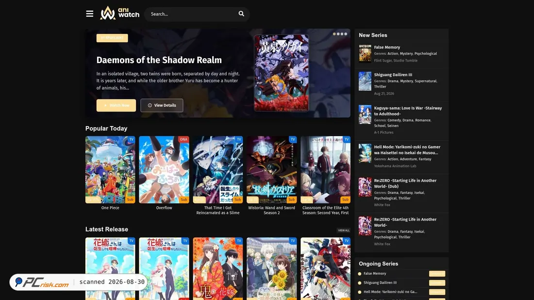 Screenshot von aniwatchtv.com.ro