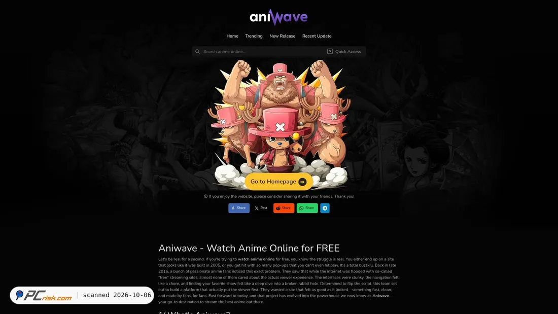 Captura de ecrã de aniwaves.org