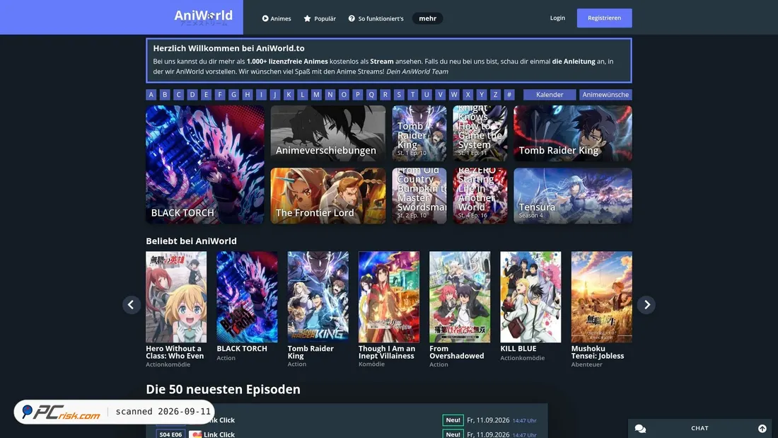 Screenshot of aniworld.to