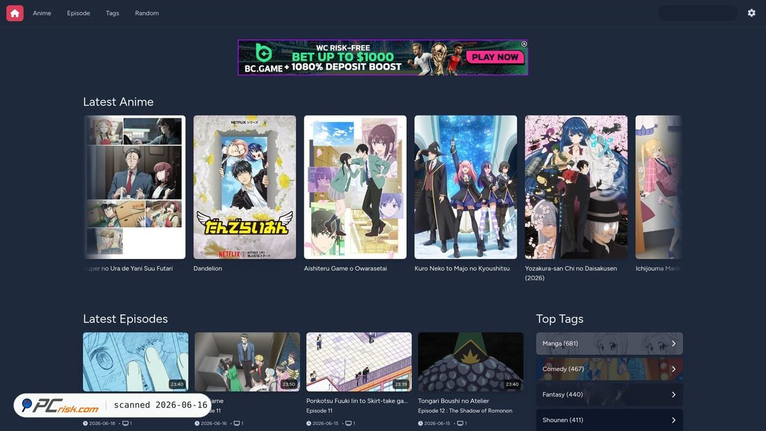 Screenshot of anizone.to