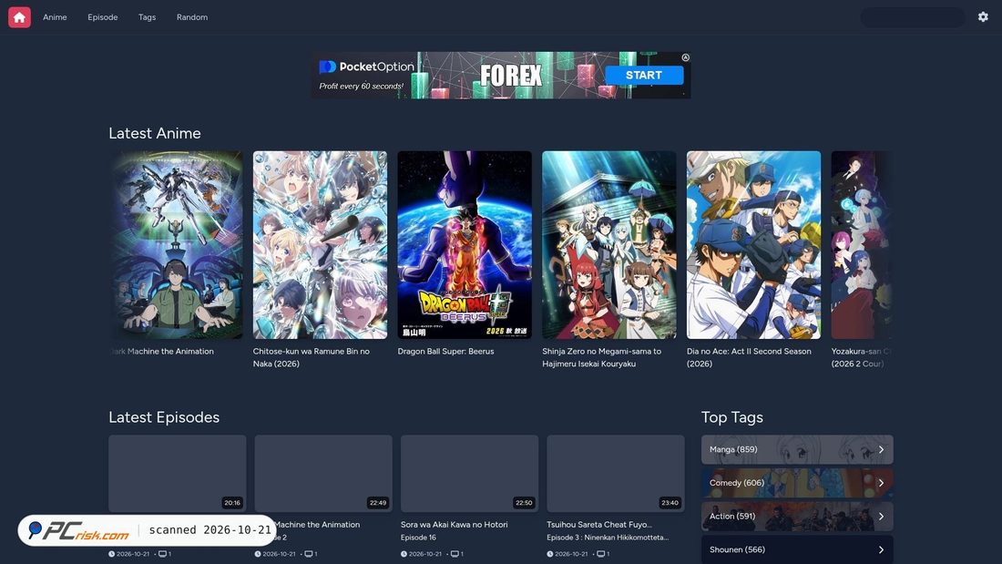 Screenshot von anizone.to