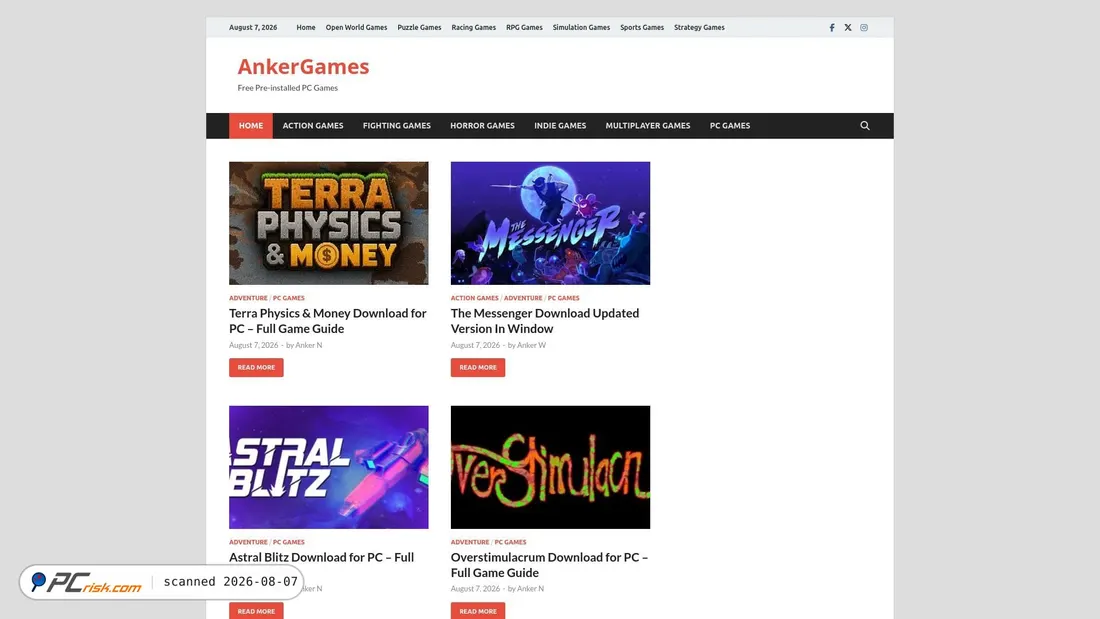 Screenshot of ankergames.me