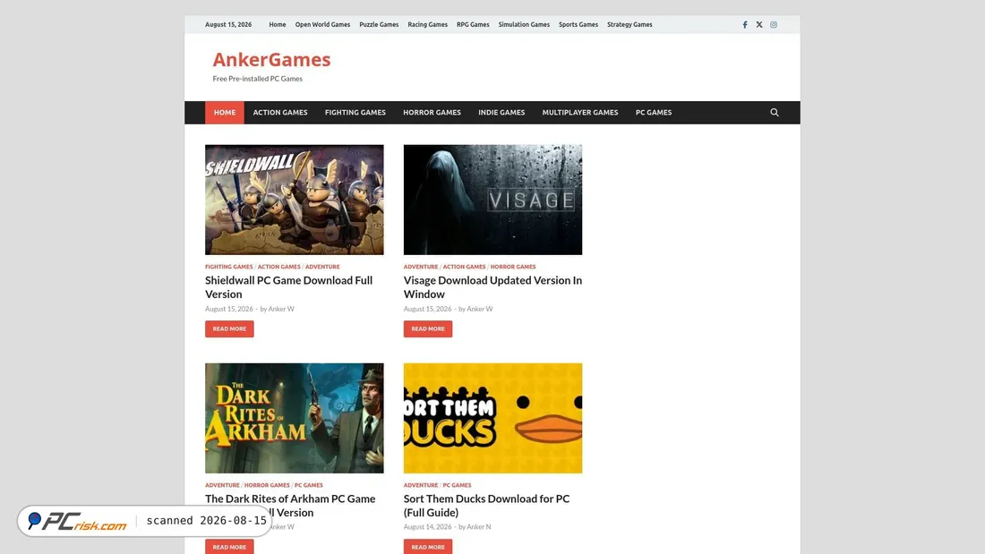Zrzut ekranu ankergames.me