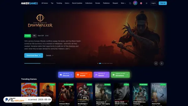 Screenshot van ankergames.net