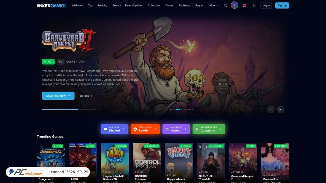 Screenshot of ankergames.to