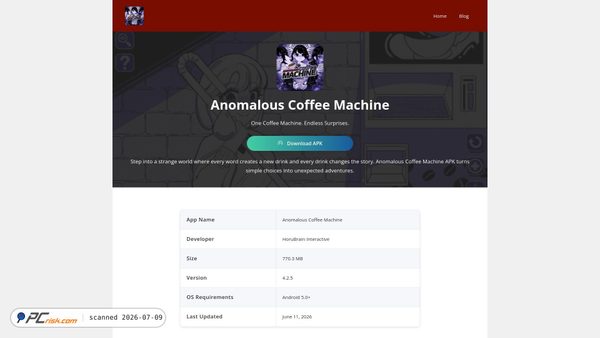 anomalouscoffeemachine.co screenshot
