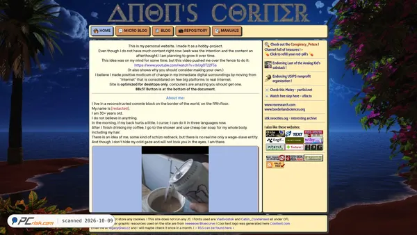 Captura de ecrã de anonscorner.online