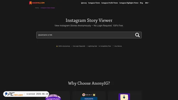 anonyig.com screenshot