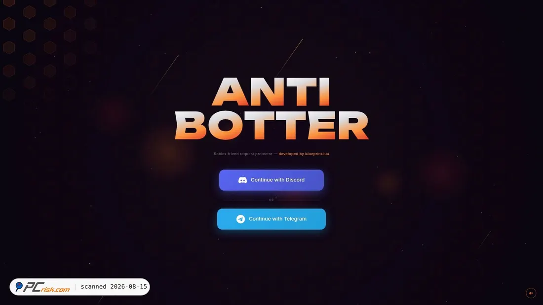 Screenshot of antibotter.lol