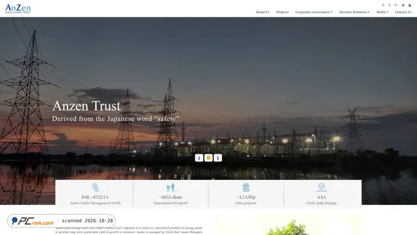 Zrzut ekranu anzenenergy.in
