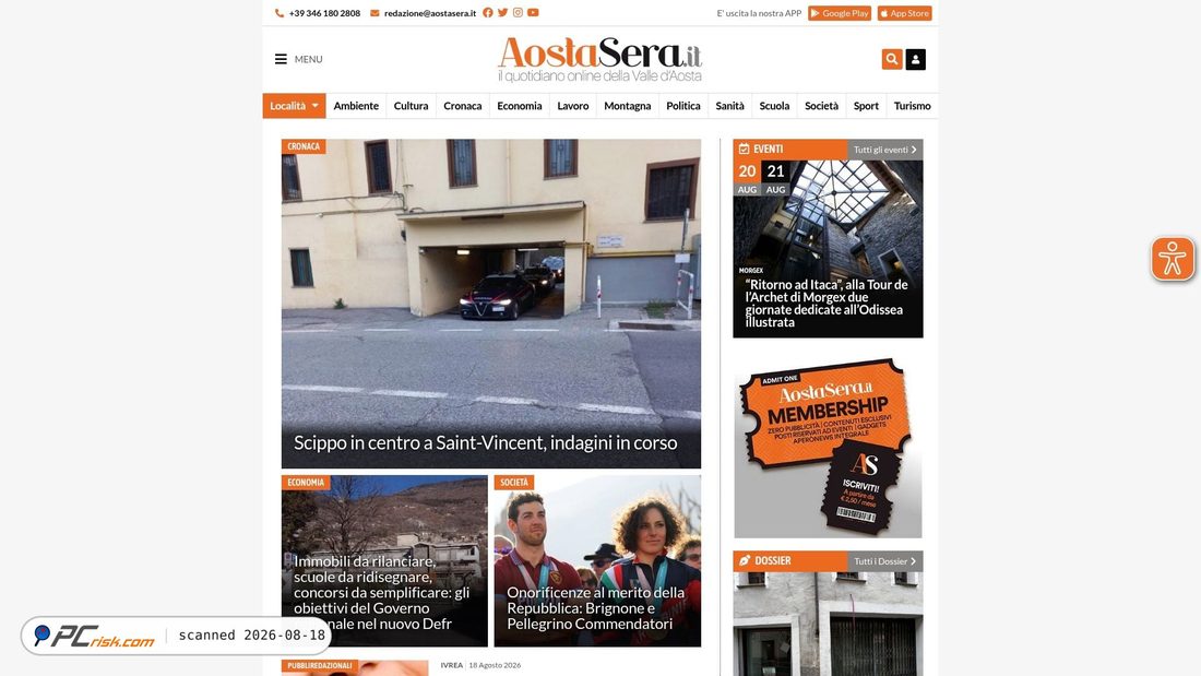 Screenshot of aostasera.it