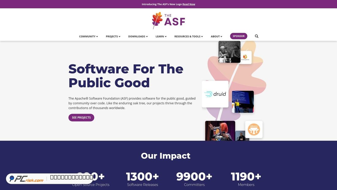 Screenshot of apache.org