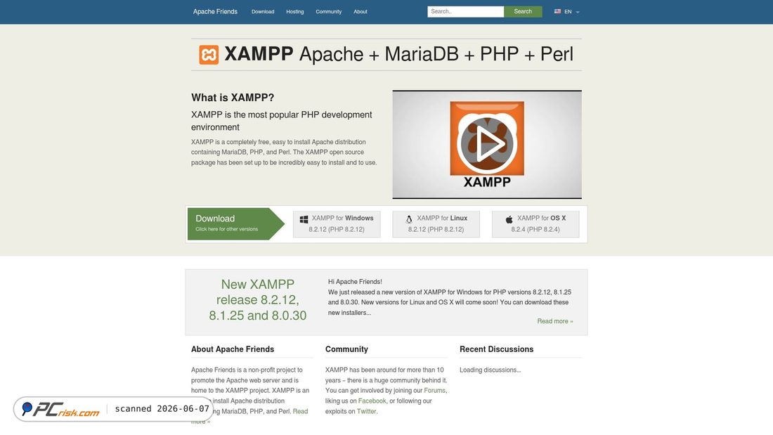 Screenshot of apachefriends.org
