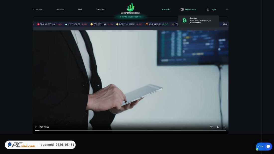 Screenshot von apexfortune-access.live