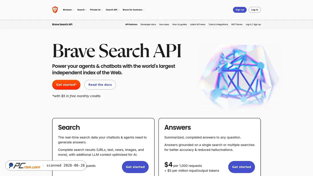Zrzut ekranu api.search.brave.com