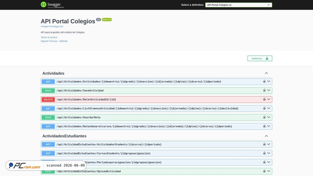 Screenshot of apicolegios-back.educkly.com
