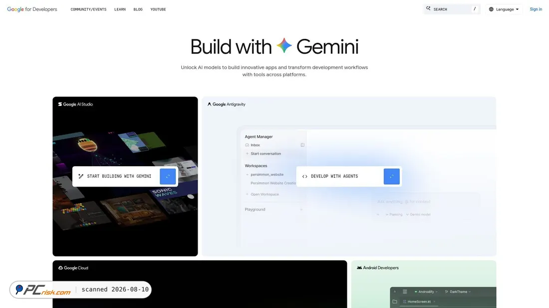 Screenshot of apis.google.com