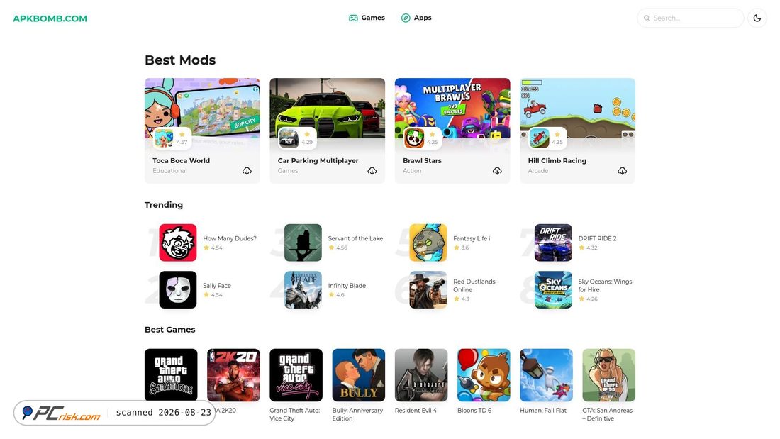 Screenshot of apkbomb.com