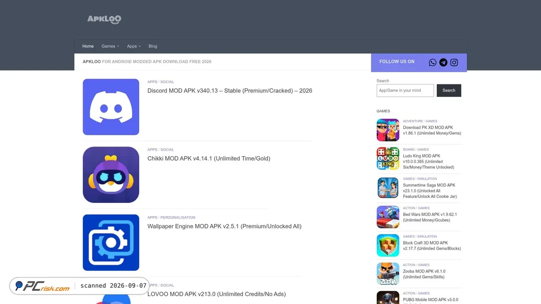 Zrzut ekranu apkloo.io