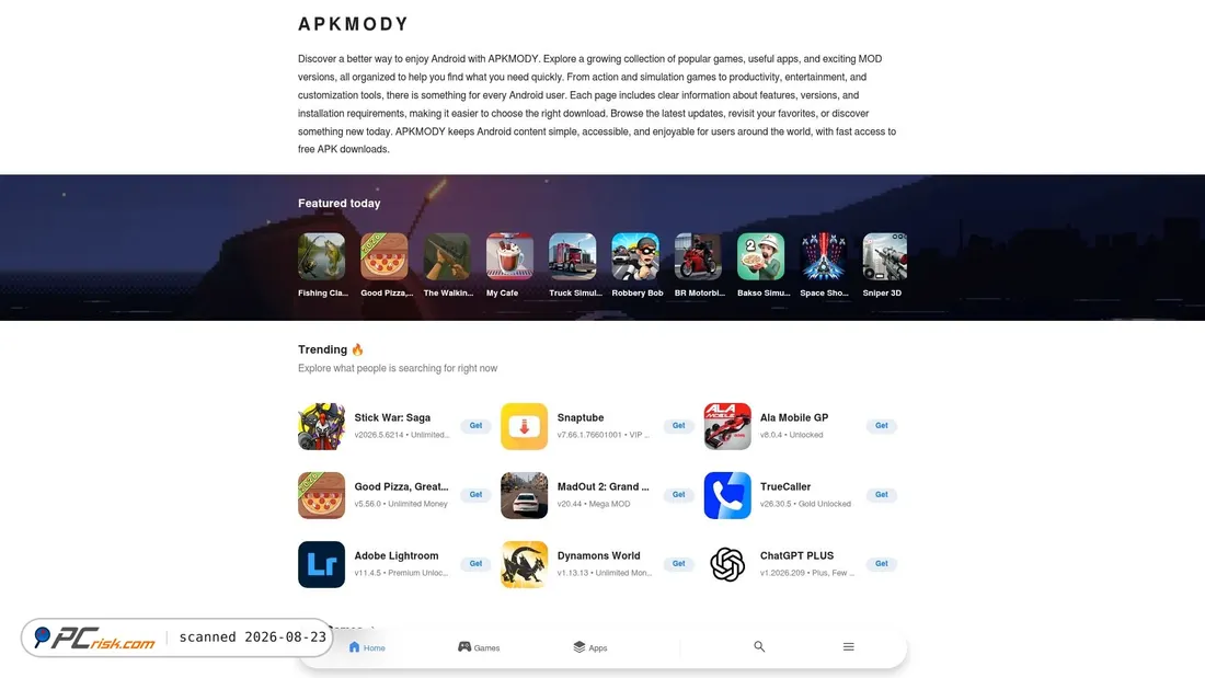 Screenshot of apkmody.com