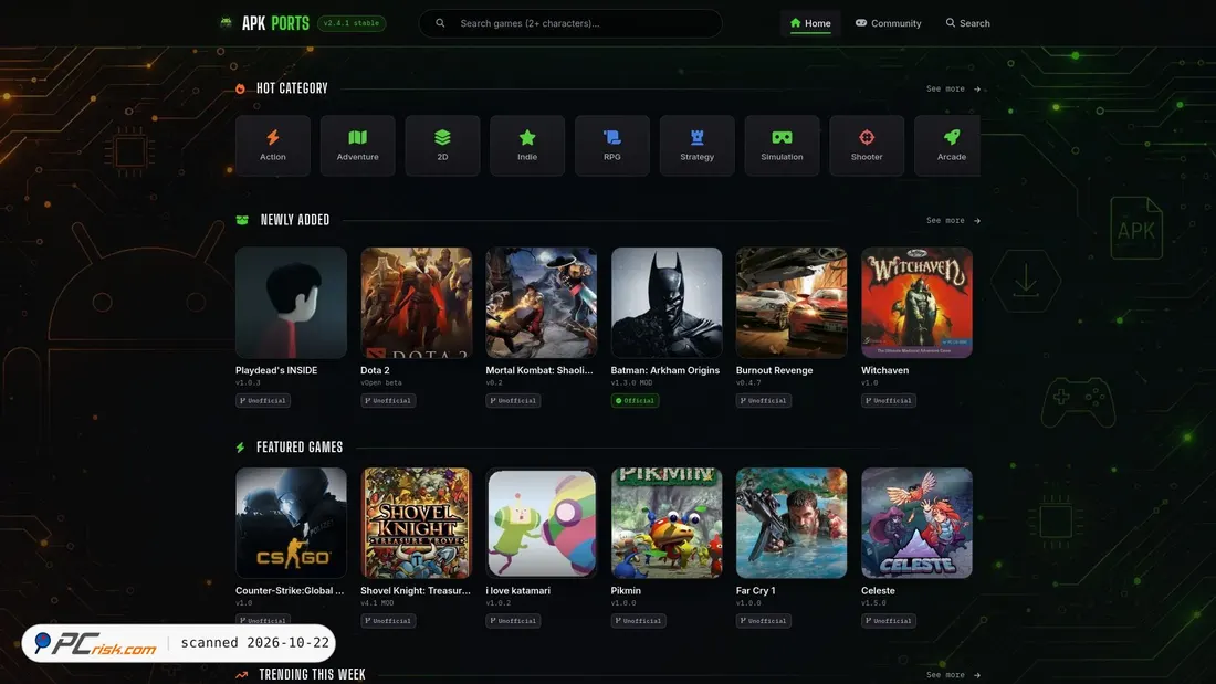 Screenshot of apkports.com