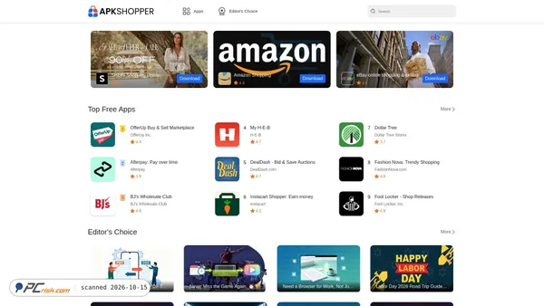 Captura de ecrã de apkshopper.com