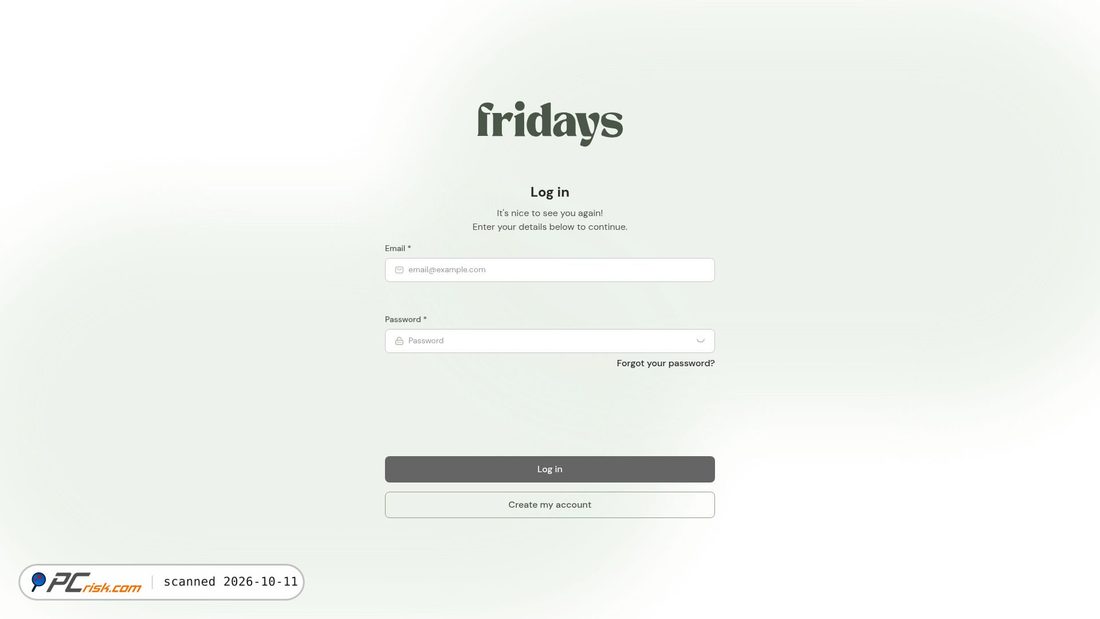 Captura de ecrã de app.joinfridays.com