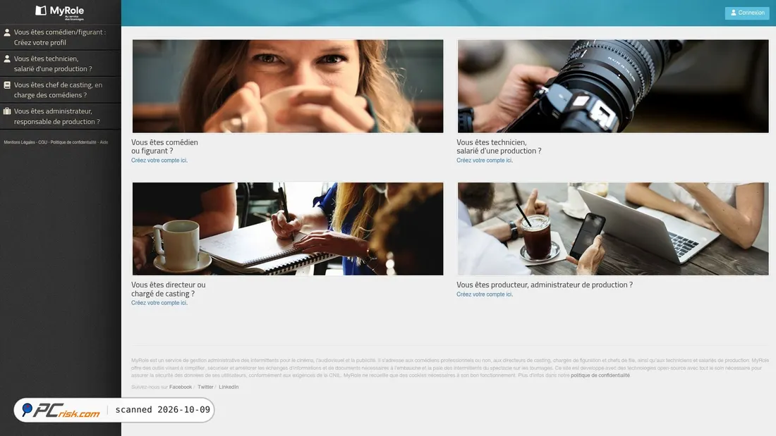 Captura de ecrã de app.myrole.fr