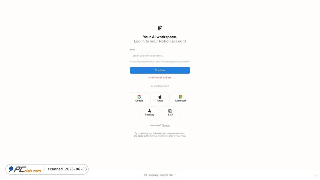 Screenshot of app.notion.com